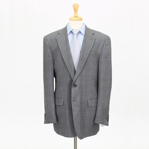 Joseph Abboud 42L Gray Solid 2-Button Sport Coat Blazer Jacket B346